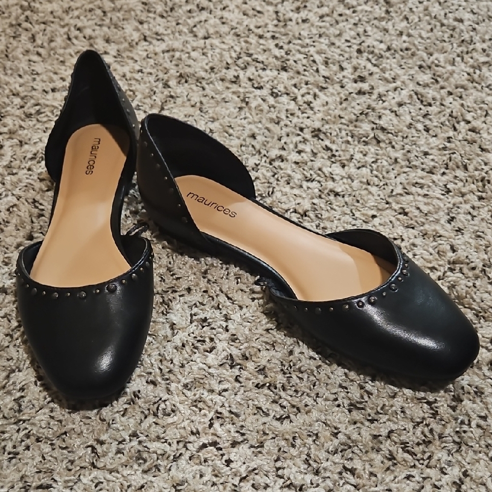 Maurices Black Studded Flats
